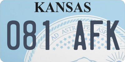 KS license plate 081AFK
