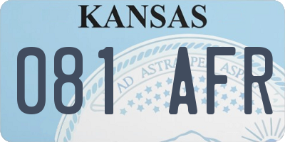 KS license plate 081AFR