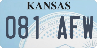 KS license plate 081AFW