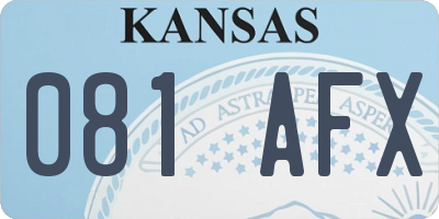 KS license plate 081AFX
