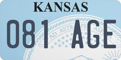 KS license plate 081AGE
