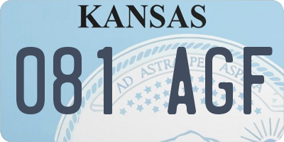 KS license plate 081AGF
