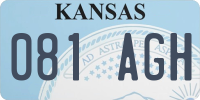 KS license plate 081AGH