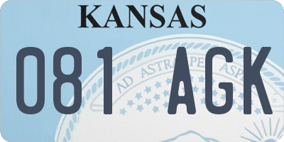 KS license plate 081AGK