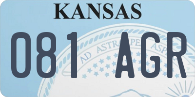 KS license plate 081AGR
