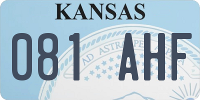 KS license plate 081AHF