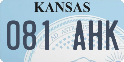 KS license plate 081AHK
