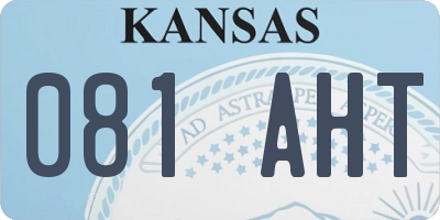 KS license plate 081AHT