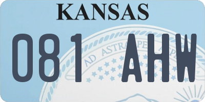 KS license plate 081AHW