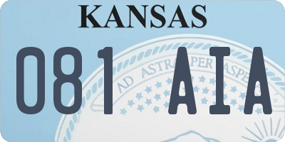 KS license plate 081AIA