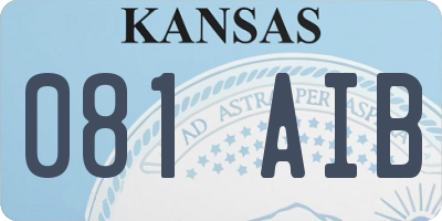 KS license plate 081AIB