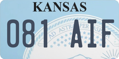 KS license plate 081AIF