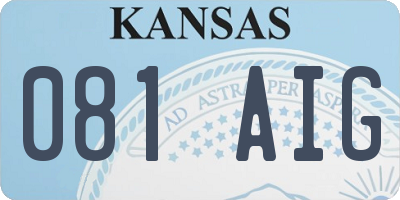 KS license plate 081AIG