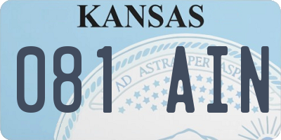 KS license plate 081AIN