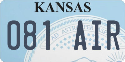 KS license plate 081AIR