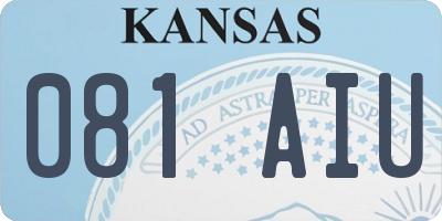 KS license plate 081AIU