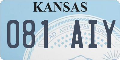 KS license plate 081AIY