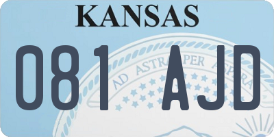 KS license plate 081AJD