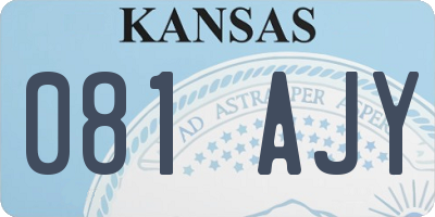 KS license plate 081AJY