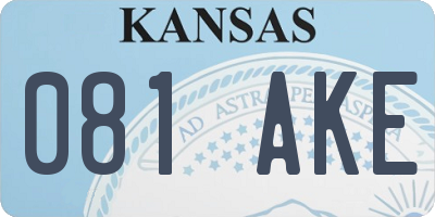 KS license plate 081AKE