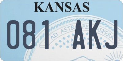 KS license plate 081AKJ