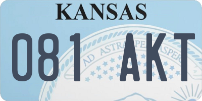 KS license plate 081AKT