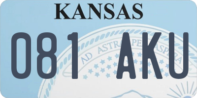 KS license plate 081AKU