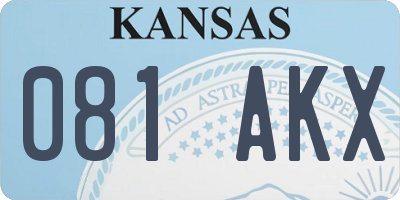 KS license plate 081AKX