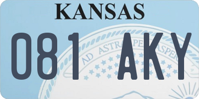 KS license plate 081AKY