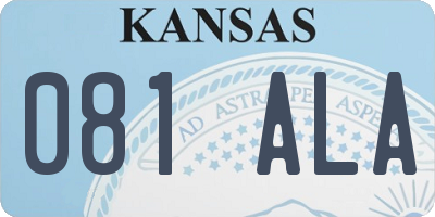 KS license plate 081ALA