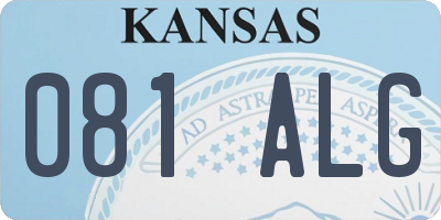 KS license plate 081ALG