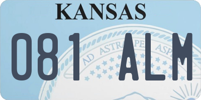 KS license plate 081ALM