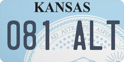 KS license plate 081ALT