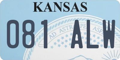 KS license plate 081ALW