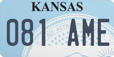 KS license plate 081AME