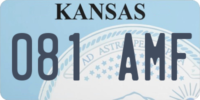KS license plate 081AMF