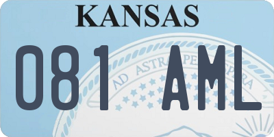 KS license plate 081AML