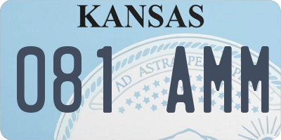 KS license plate 081AMM
