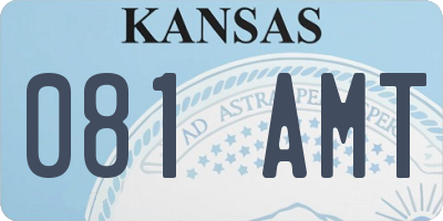 KS license plate 081AMT