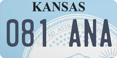 KS license plate 081ANA