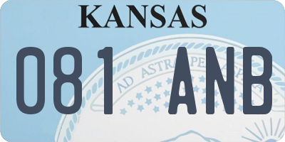 KS license plate 081ANB