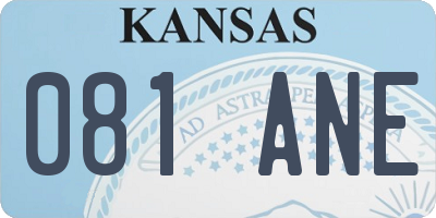 KS license plate 081ANE