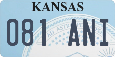 KS license plate 081ANI