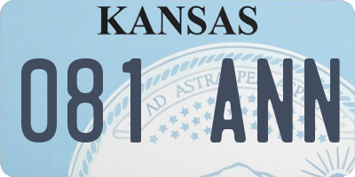 KS license plate 081ANN