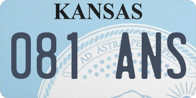 KS license plate 081ANS