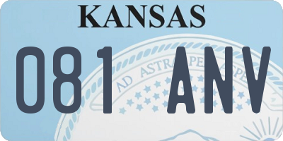 KS license plate 081ANV