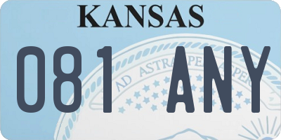 KS license plate 081ANY