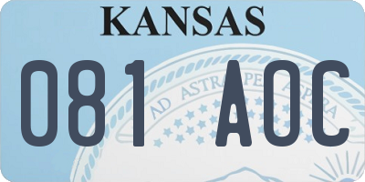KS license plate 081AOC