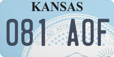 KS license plate 081AOF