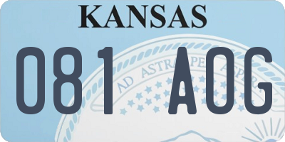 KS license plate 081AOG